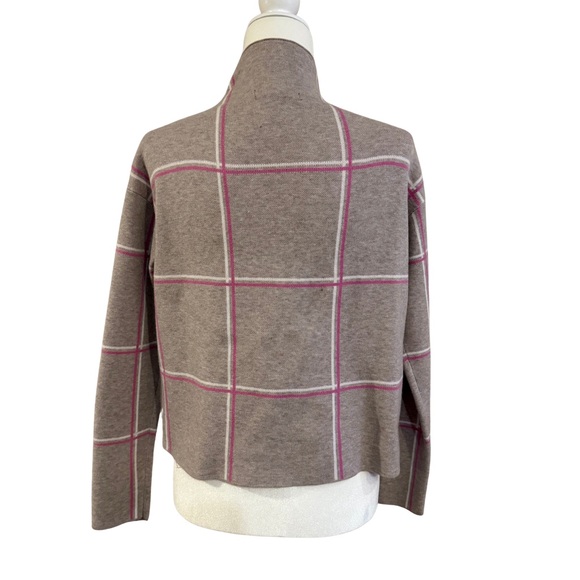 Tahari Women's Plaid Turtleneck Sweater - Brown and Pink - Picture 2 of 3